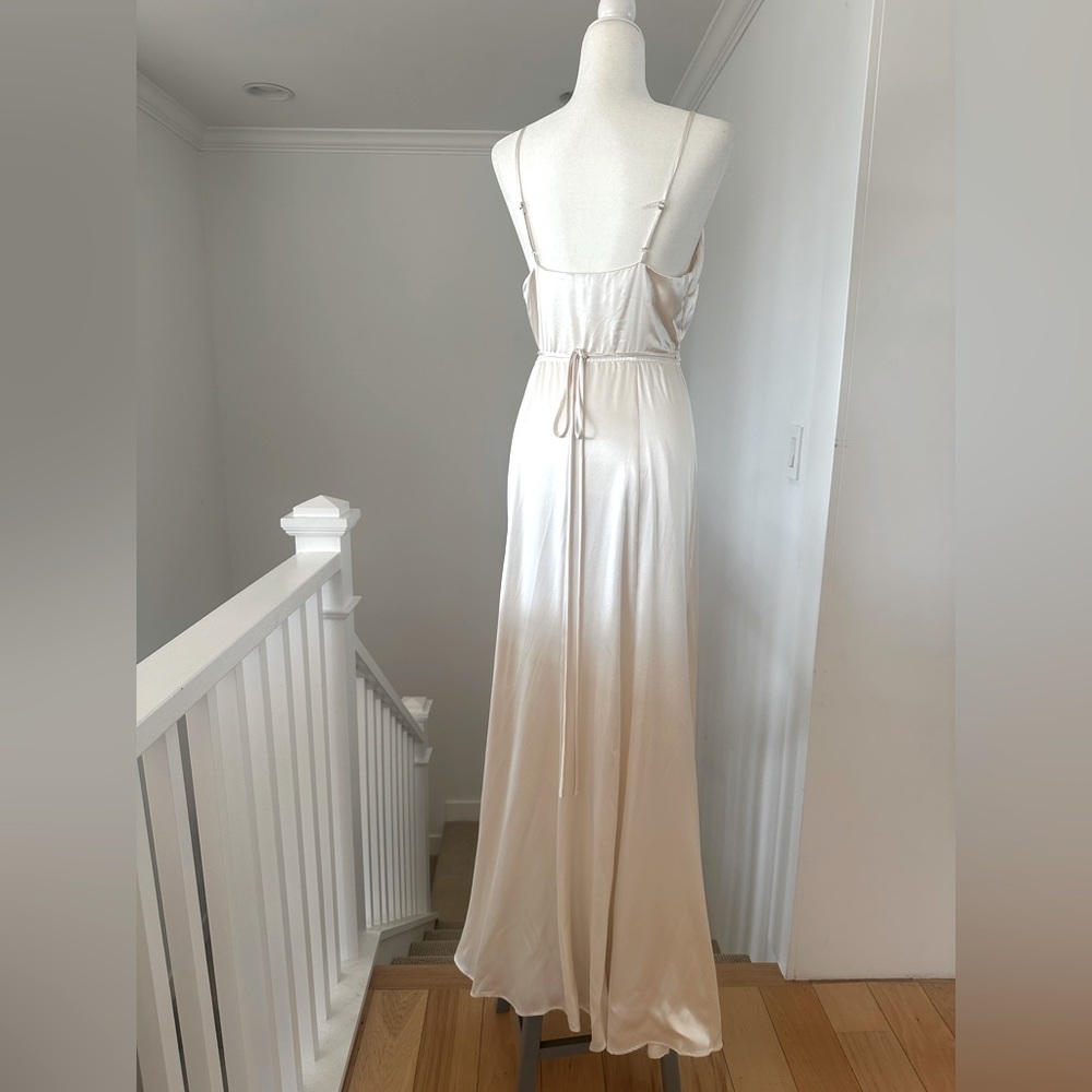 NWT Reformation Silk Bridal Alexandria Wrap Maxi Dress in Ivory White Cream - Picture 8 of 12